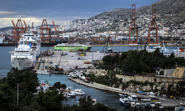 Port of Piraeus, Greece, with Rubber Fenders Installed Alongside